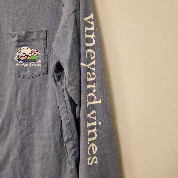 Vineyard Vines Long Sleeve T-Shirt Pocket Blue Winter Snowboarding Mens Medium‎ - Picture 9 of 12
